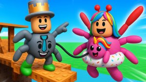 ОББИ только ВДВОЕМ! МЫ СТАЛИ ПАУКАМИ и БЕЖИМ от ЗЛЫХ ПТИЦ! Паутина! [2 игрока Обби]