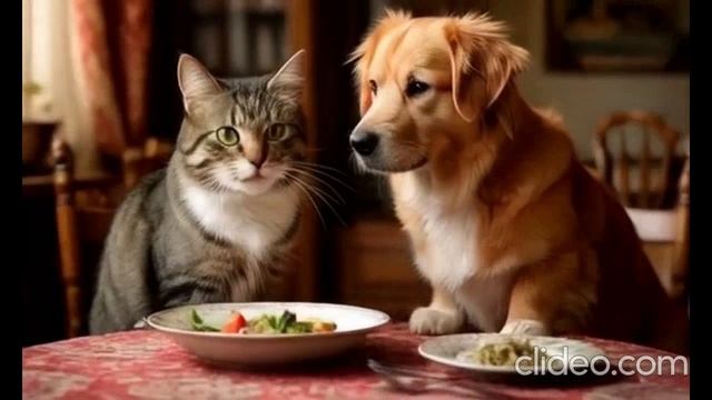 Кот и собака играются смотреть онлайн