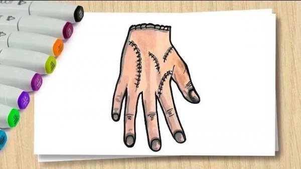 Как Нарисовать Вещь Уэнздей Аддамс _ Рисуем руку _ How to draw thing from Wednesday