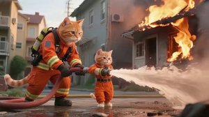 Котик - пожарный