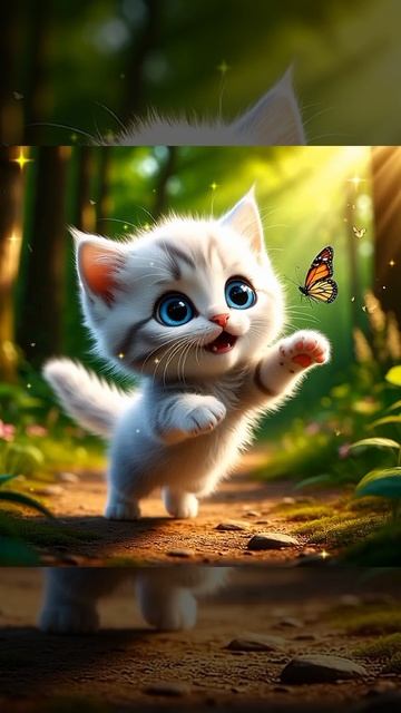 Котёнок гуляет в лесу! .mp4