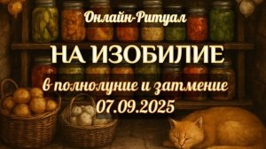 НА ИЗОБИЛИЕ: ЧТОБЫ ДОМ БЫЛ ПОЛНОЙ ЧАШЕЙ! ОНЛАЙН-РИТУАЛ