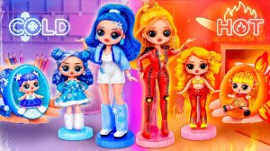Огненная и Ледяная! Новые образы кукол! 7 Поделок для кукол ЛОЛ ОМГ!