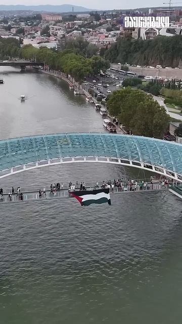 Флаг Палестины развернули в центре Тбилиси