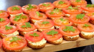 Бутерброды с сыром и помидорами «Раз-два-три» Бюджетная закуска за 5 минут!