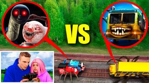 ДРОН СНЯЛ BUS EATER VS CHOO CHOO CHARLES и THOMAS.EXE (грандиозная драка)