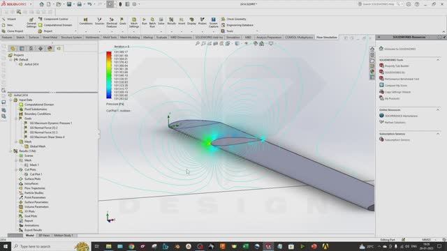 Моделирование аэродинамики крылового профиля используя Solidworks CFD