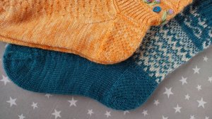 Усиленная, классическая пятка с красивым узором для носков / подробный мк