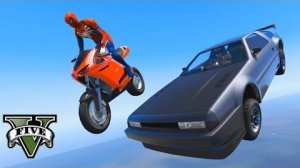 (GTA V Mods) мотоциклы с Человеком-Пауком и героями / вызов Прыжки на мега рампе с мотоциклами