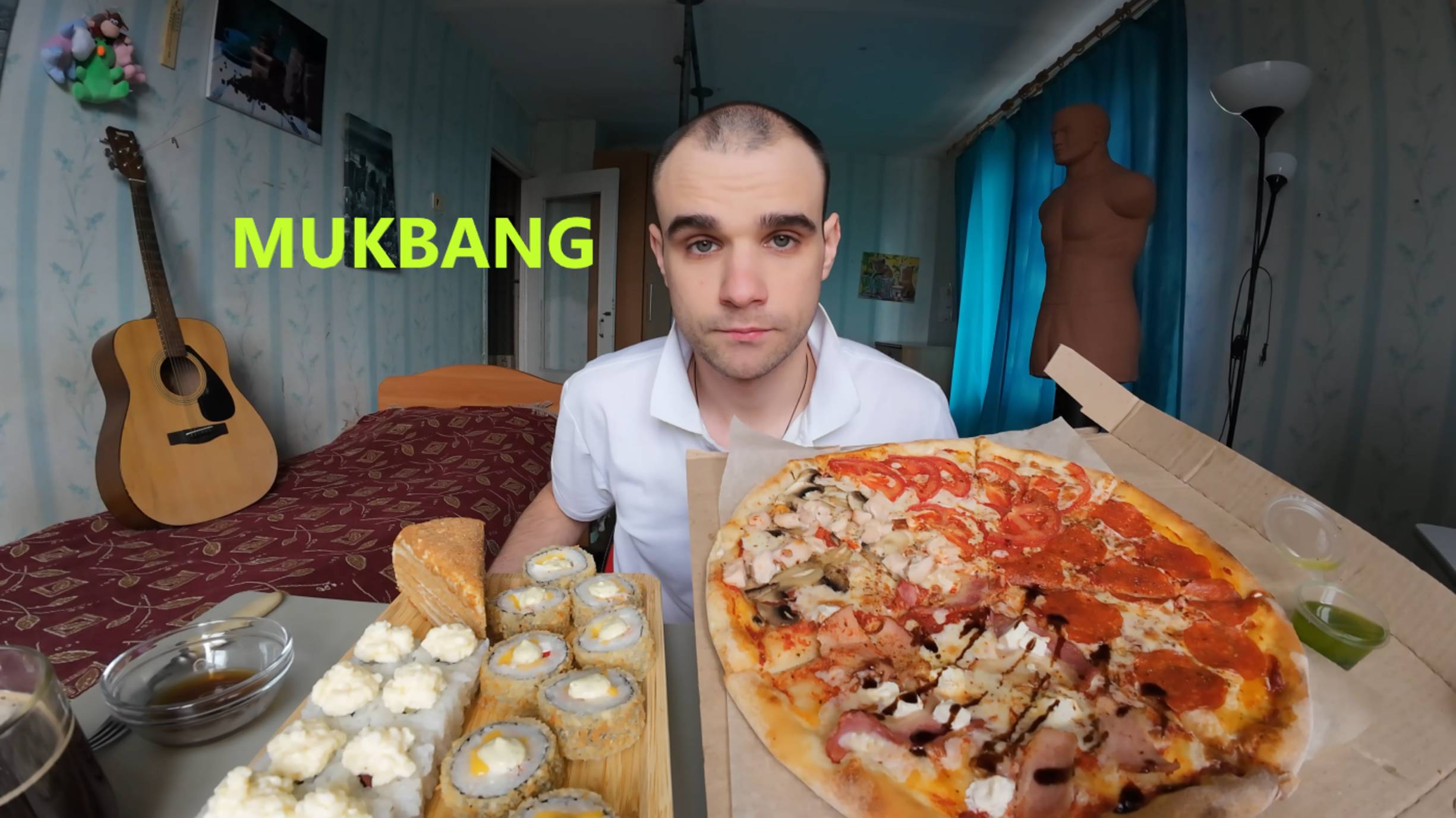 МУКБАНГ ПИЦЦА 4 ВКУСА В ОДНОЙ / PIZZA / РОЛЛЫ / ТОРТ МЕДОВИК / ИТИНГ АСМР смотреть онлайн