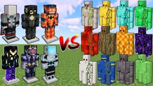 ВСЕ супергерои Майнкрафта против всех големов Майнкрафта с модами