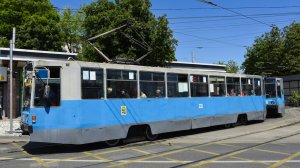 Трамваи КТМ-19 и КТМ-8 в Краснодаре