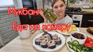 Мукбанг/скумбрия/огурцы/еда на камеру/болталка