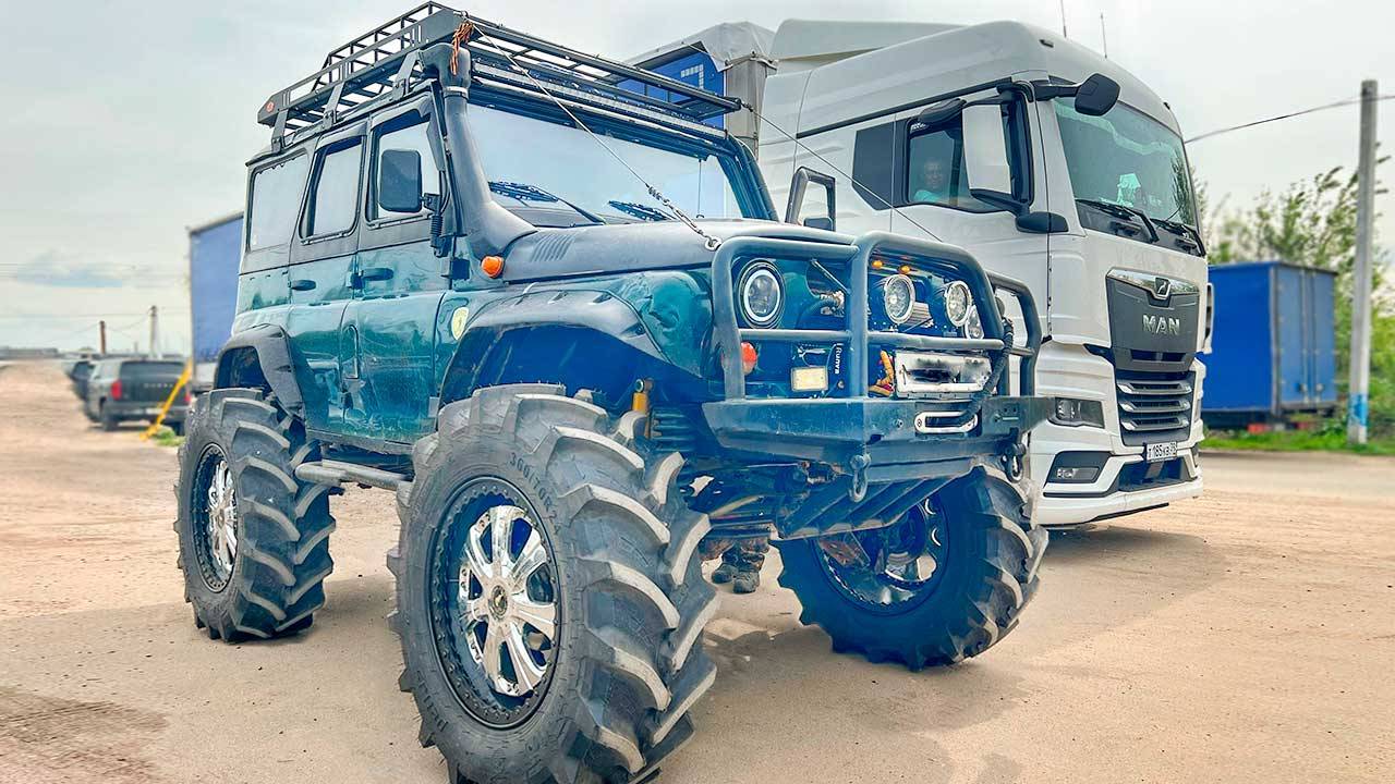 АФИГЕТЬ! 45” КОЛЁСА для УАЗ Хантер ОФФРОУД МОНСТРЫ поехали на ЖЕСТКИЙ оффроад маршрут.