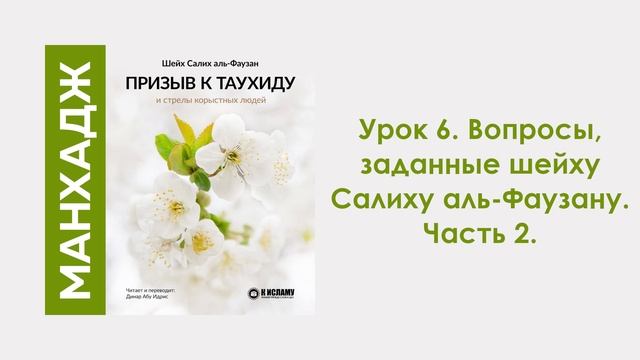 Урок 6. Вопросы, заданные шейху Салиху аль-Фаузану. Часть 2. Динар Абу Идрис смотреть онлайн
