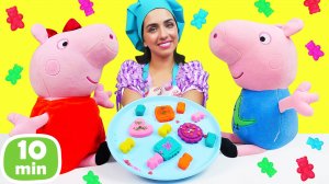 Свинка Пеппа и Леля готовят секретный мармелад!  Кто съест самый вкусный рулет из Play Doh?