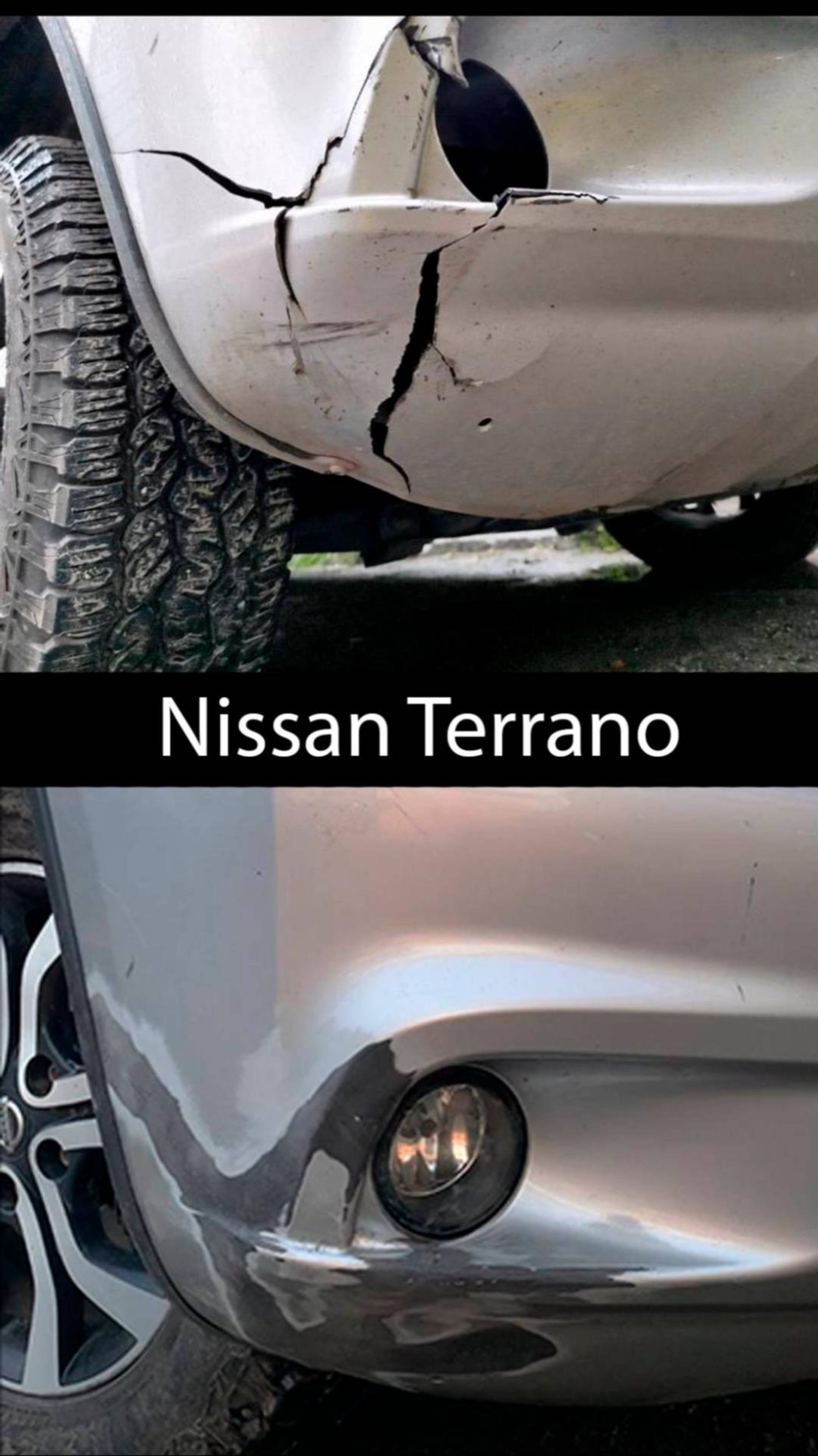 Ремонт бампера от Nissan Terrano