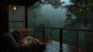 Дождь с Грозой для Сна | Уютная Веранда И Звуки Природы Для Расслабления