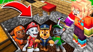 😭 СЕМЬЯ ЩЕНЯЧИЙ ПАТРУЛЬ СПРЯТАЛИСЬ У МЕНЯ ПОД ДОМОМ в МАЙНКРАФТ