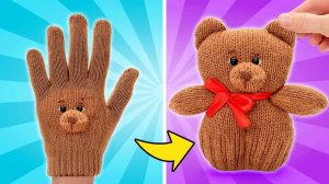 Поделки из перчатки! 🧤❤️🧸 Мастерим игрушечного мишку