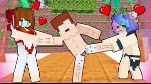Любовная история, девочки не поделили парня в Майнкрафте, мультфильм