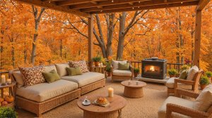 Осенний Джаз и Вечер у Камина 🍂 Атмосфера Осени и Уют в Лесу