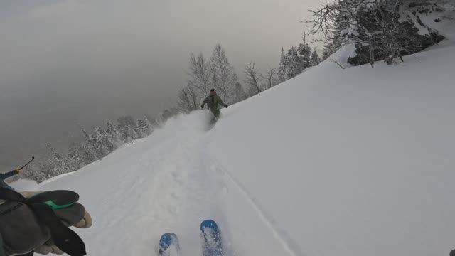 Фрирайд в шерегеше: свобода и адреналин среди заснеженных вершин. смотреть онлайн