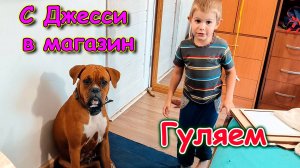 Гуляем с Джесси по селу. Поход в магазин. Макс дрессирует. (09.25г.) Семья Бровченко.