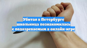 Убитая в Петербурге школьница познакомилась с подозреваемым в онлайн-игре