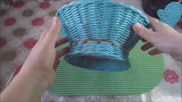 Фруктовница на ножке из газетный трубочек (бумажной лозы) смотреть онлайн