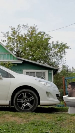 СБИЛ СКИБИДИ ТУАЛЕТ НА МАШИНЕ! #скибидитуалет #скибиди #skibiditoilet