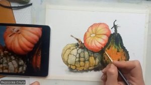 Акварель. Тыквы