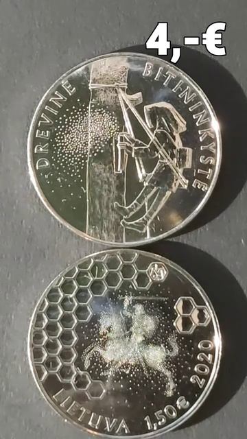👉ЛИТВА МОНЕТА 1,50 ЕВРО👍ДРЕВЕСНОЕ ПЧЕЛОВОДСТВО🔥нов?