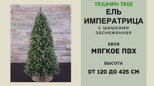 Triumph Tree - ОБЗОР искусственной ели Императрица с шишками заснеженная смотреть онлайн