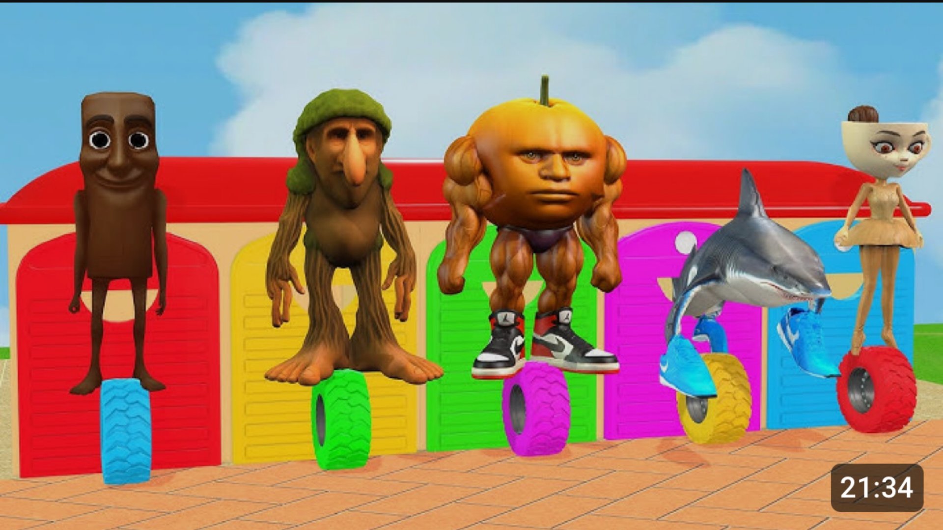 Long Slide Game вместе с тралалеро тралала, балерина капучино,тунг тунг, брр патапим, Удиндиндиндун