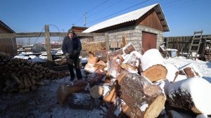 Колка дров с цепью зимой. Супер техника быстрой колки ?