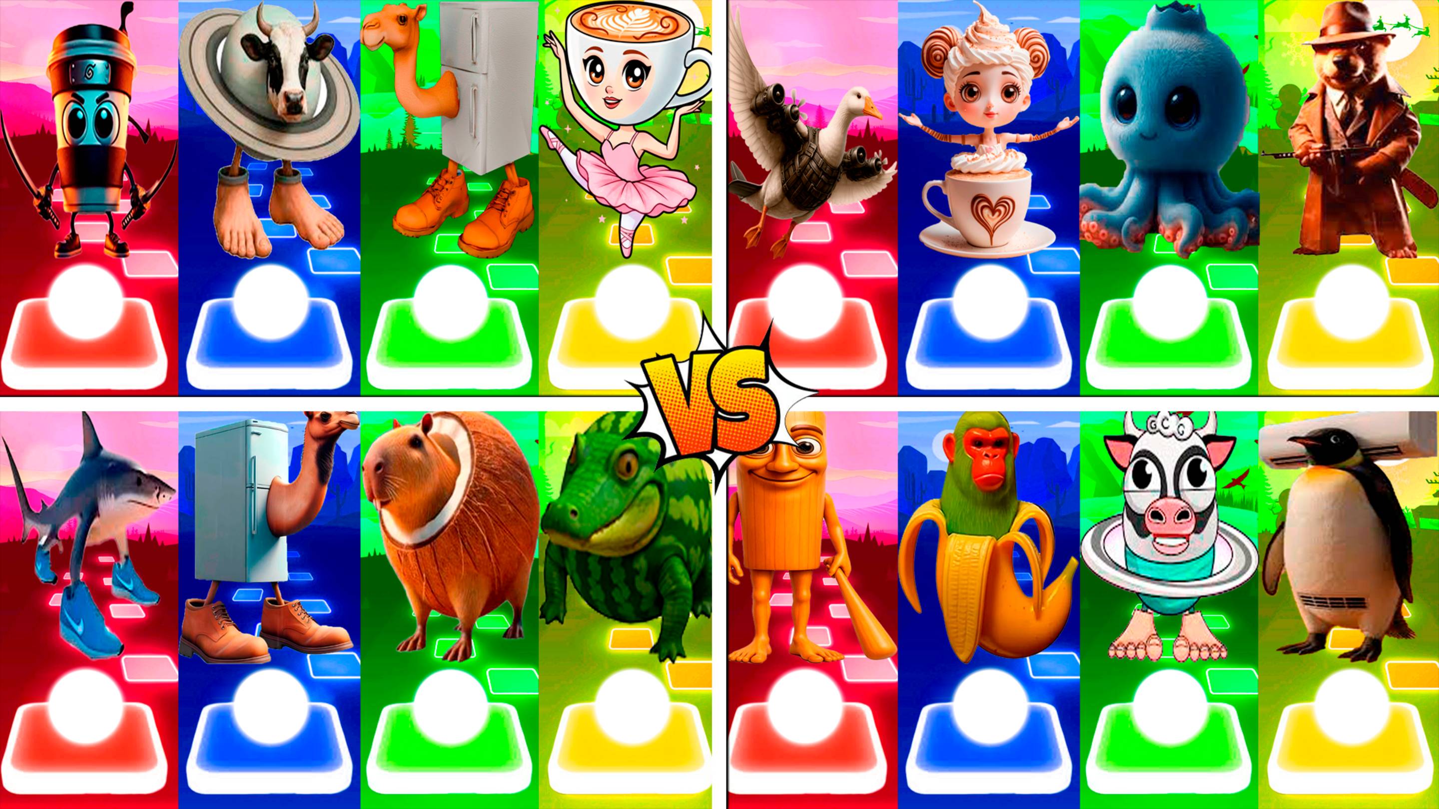 МЕГАМИКС КАПУЧИНО АССАСИНО 🆚 ЛАВАКА САТУРНА САТУРНИТА 🆚 ДРУГИЕ БРЕЙНРОТ МЕМЫ | Tiles Hop №173-176 смотреть онлайн