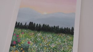 Как просто и красиво нарисовать пейзаж с цветочным полем / Живопись гуашью