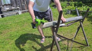 Стоит ли брать мини-пилу greenworks g24mcs10 для дачи?