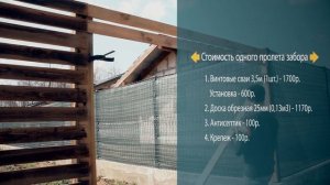 Деревянный забор на сваях, недорогой, но красивый