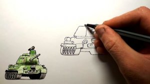 Как нарисовать Танк - Рисунок на 9 мая, День Победы