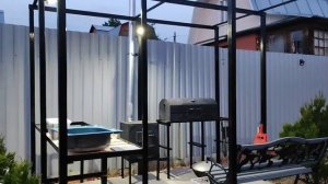 Мангальная зона своими руками из метала и бруса.Часть