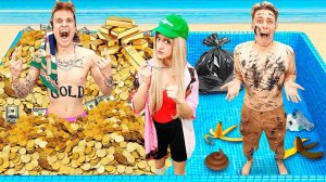 БОГАТЫЙ vs БЕДНЫЙ бассейн ЧЕЛЛЕНДЖ!