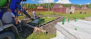 Ленточный фундамент с тёплыми полами по грунту для бани