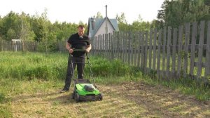 Тест аккумуляторного аэратора скарификатора Greenworks GD40