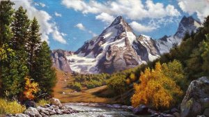 Горные пейзажи и натюрморты художника Олега Хорошилова