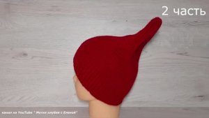 Шапка спицами без отворота с ИНТЕРЕСНОЙ макушкой "ЛОПАТА" и АККУРАТНЫМ ФАБРИЧНЫМ наборным. ЧАСТЬ 2/2