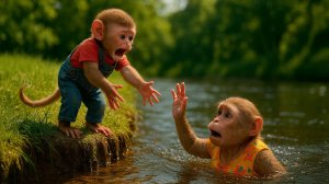 Мультики для детей. Приключения обезьянки. Обезьянка Обезьянка спасает маму. Детям