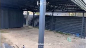 Односкатный навес с хозблоком сложной формы