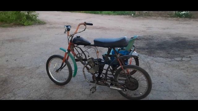 Самодельный велосипед с мотором и коляской смотреть онлайн